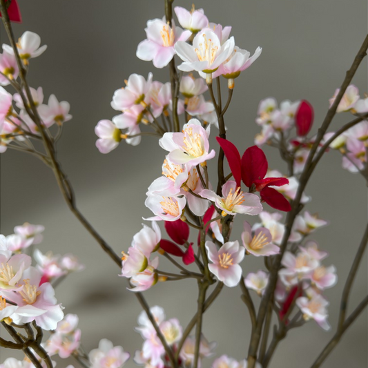 Blush Blossom Bouquet with high-quality silk pink blossom branches styled in a tall vase for elegant home decor