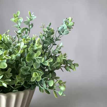 Fresh Greenery Bouquet luxury silk flower bouquet with realistic boxwood stems in a white ceramic vase for elegant home decor