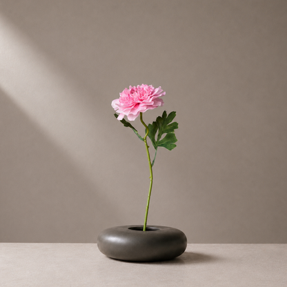 Premium faux pink open ranunculus flower stem for elegant home decor and vase styling