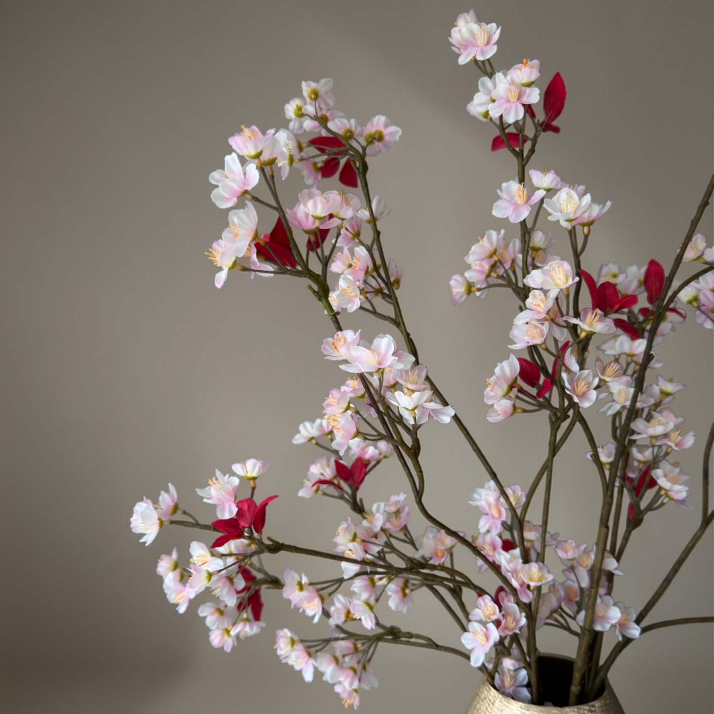 Blush Blossom Bouquet with high-quality silk pink blossom branches styled in a tall vase for elegant home decor