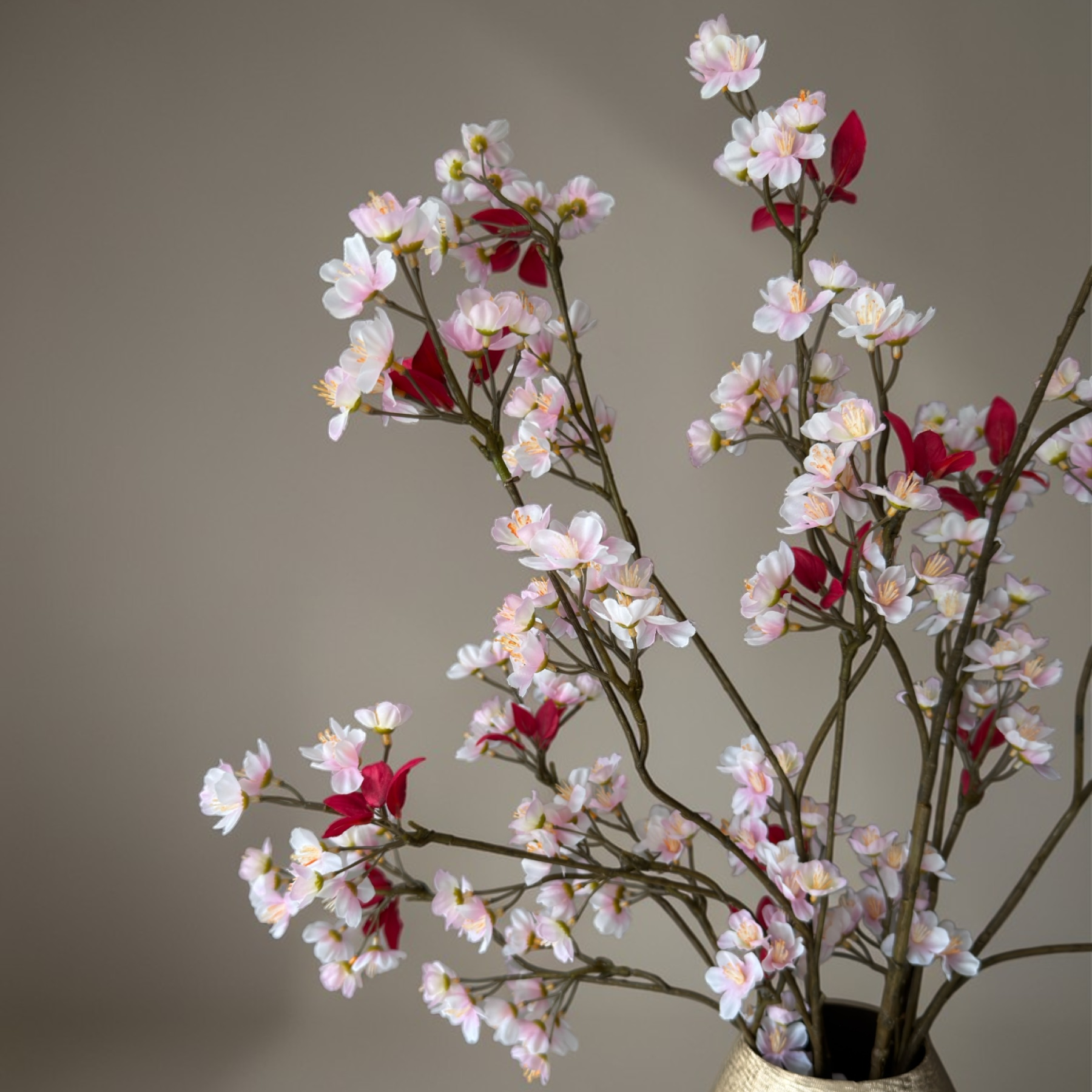 Blush Blossom Bouquet with high-quality silk pink blossom branches styled in a tall vase for elegant home decor