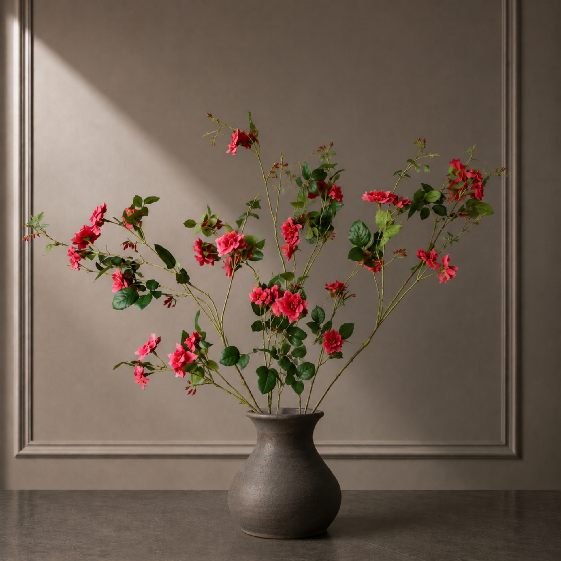 Premium faux coral mini rose branch for elegant home decor and vase styling